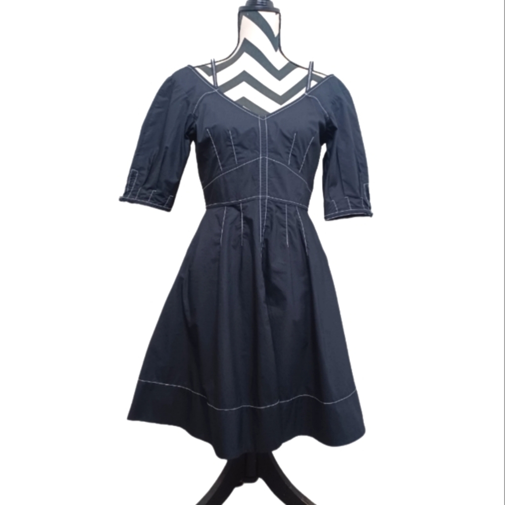 Derek Lam 10 Crosby Fit and Flare Pin Up Little Black Swing Dress